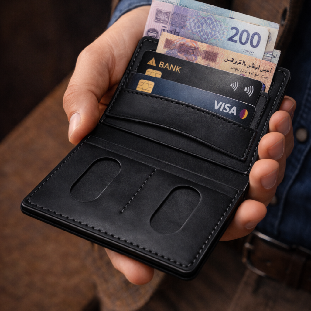 محفظة جلد طبيعي