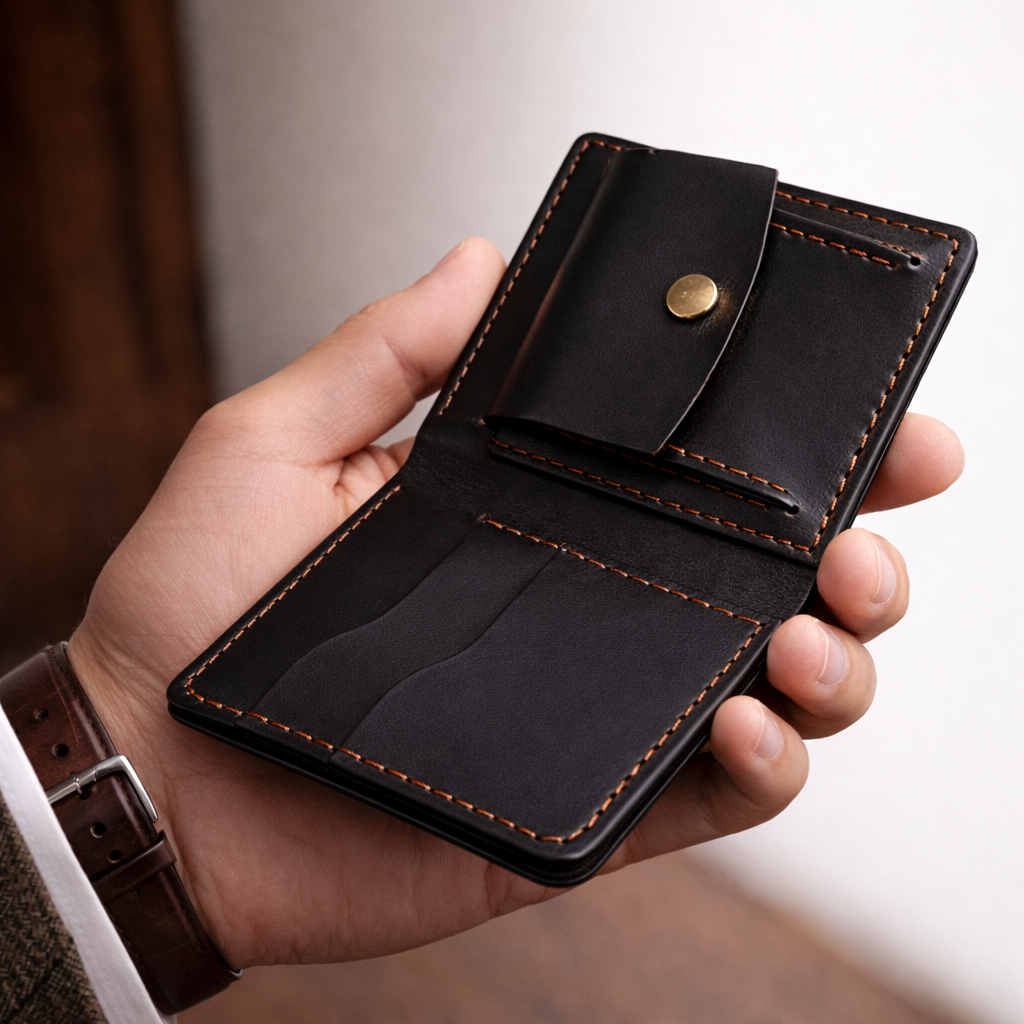 محفظة رجالية من الجلد الطبيعي