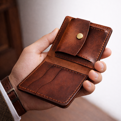 محفظة رجالية من الجلد الطبيعي