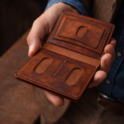 محفظة جلد طبيعي