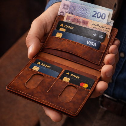 محفظة جلد طبيعي